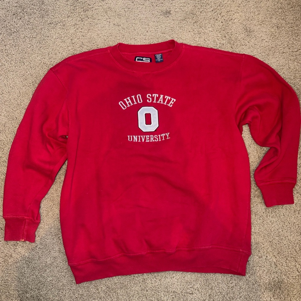 1990s Vintage Ohio State University Red Crewneck Sweatshirt Men Size XL